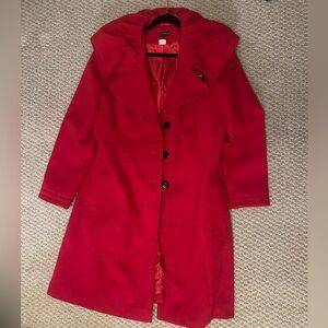 VENUS Bold Red Pea Coat